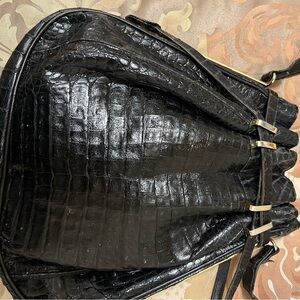 Chic Black Crocodile Shoulder Bag